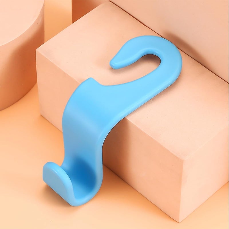 Hanemia 4PCS Car Back Seat Headrest Hooks, Rear Car Seat Storage Headrest Hanger Holder Hooks Organizer, Universal Auto Interior Accessories for Bag Purse Handbag Cloth Coats Grocery (Light Blue) - Image 2